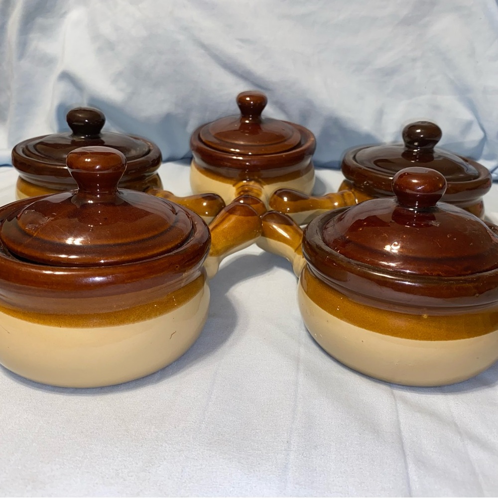 Vintage French onion soup bowls